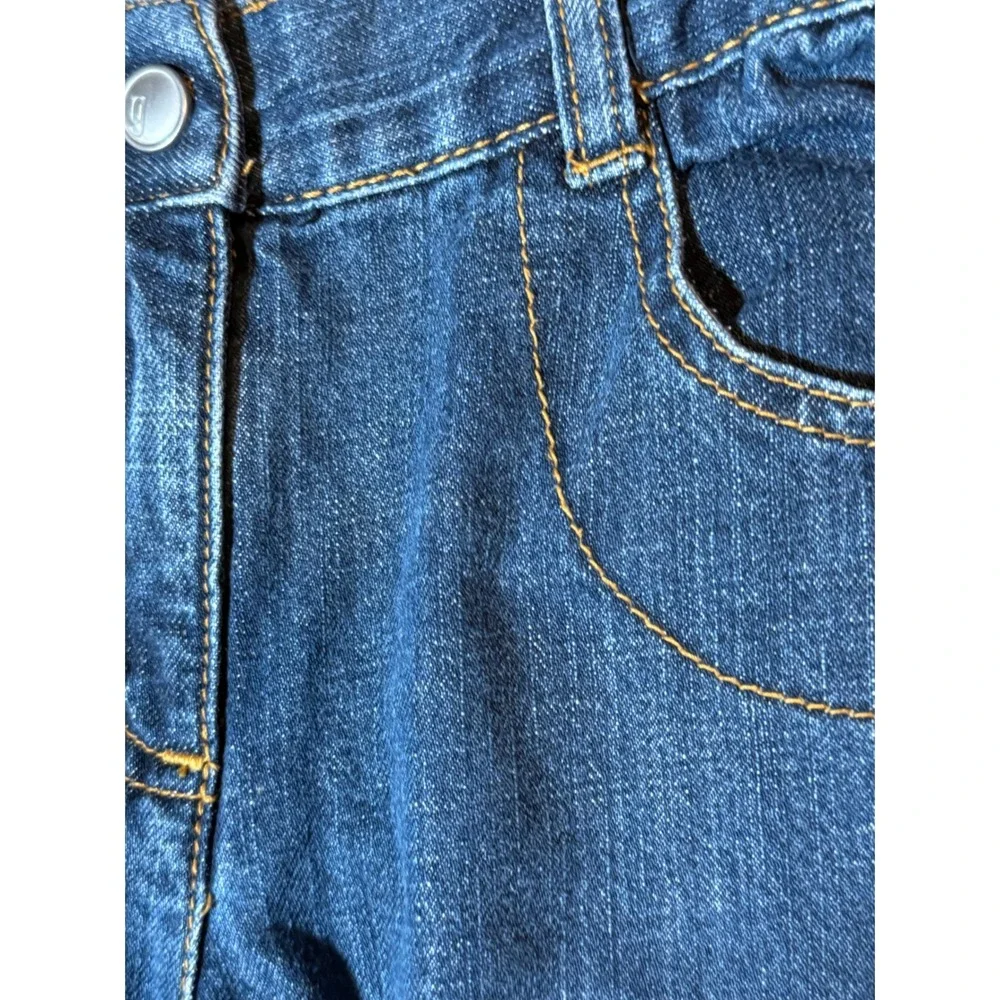 Gymboree Kids Girls Size 7 Denim Jeans Flared Leg Apple‎ Embroidered School Fall
